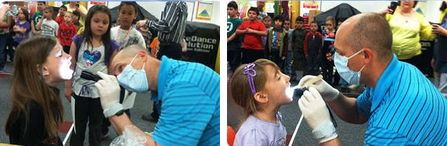 Anderson Dental Group providing dental exams and oral hygiene education at local schools