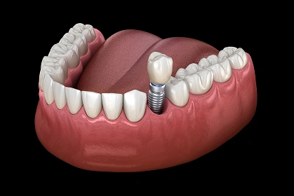 Dental implant supporting a replacement tooth